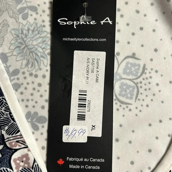 Sophie A.,Blouse,women XL. White,floral,lagenlook,office,cottagecore,travel,NWT, - Picture 5 of 14